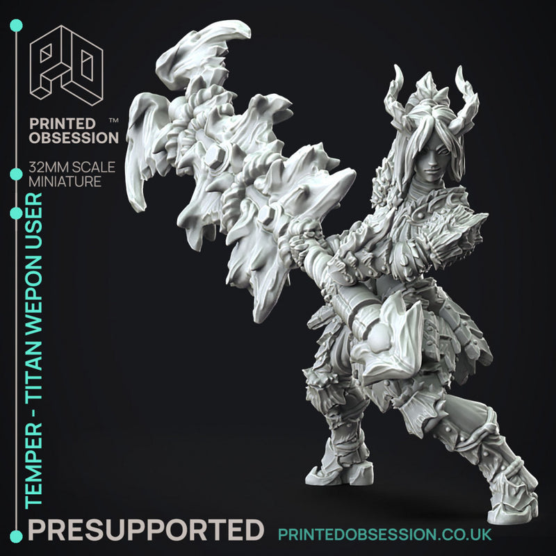 Temper - Great Wepon Fighter - Monster Hunting Party -  PRESUPPORTED - Illustrated and Stats - 32mm scale