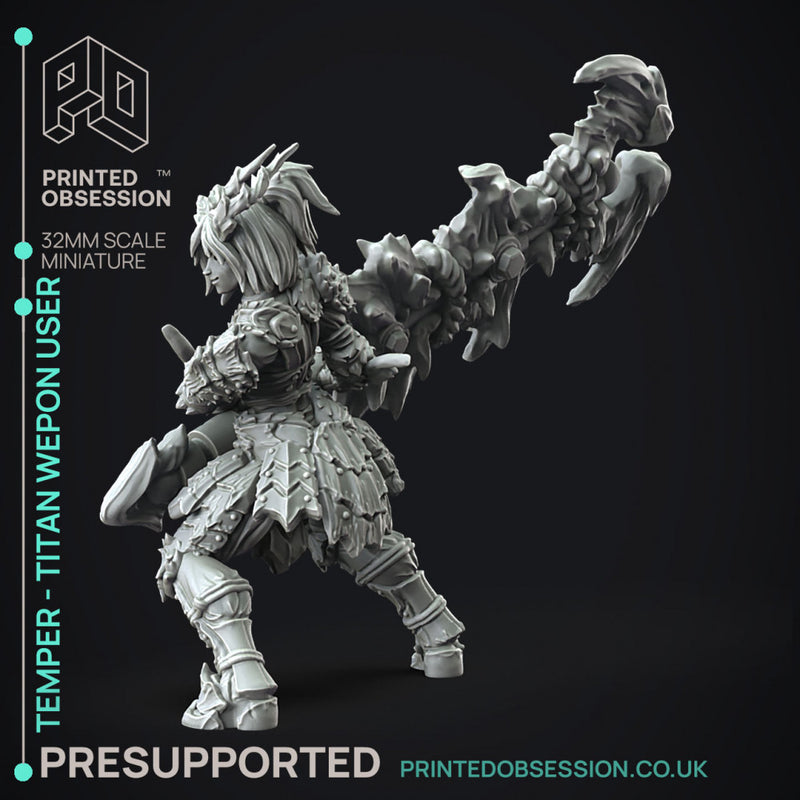 Temper - Great Wepon Fighter - Monster Hunting Party -  PRESUPPORTED - Illustrated and Stats - 32mm scale