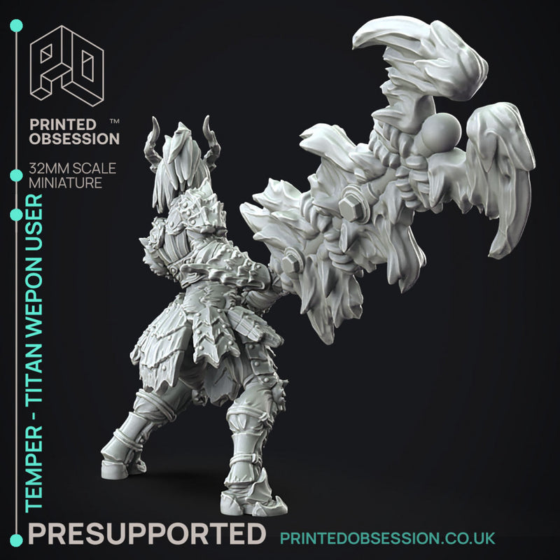 Temper - Great Wepon Fighter - Monster Hunting Party -  PRESUPPORTED - Illustrated and Stats - 32mm scale
