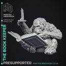 Book Keeper - NPC Libarian -  PRESUPPORTED - Illustrated and Stats - 32mm scale