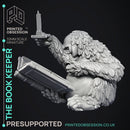 Book Keeper - NPC Libarian -  PRESUPPORTED - Illustrated and Stats - 32mm scale