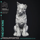Cat King - NPC Familar - PRESUPPORTED - Illustrated and Stats - 32mm scale
