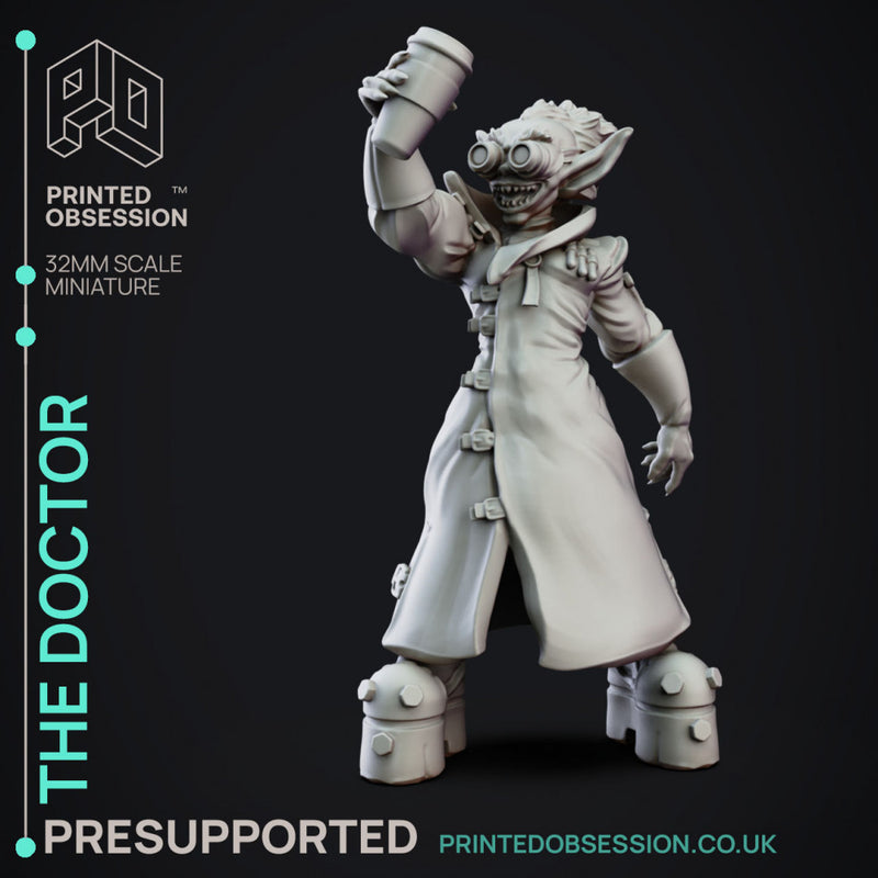 The Doctor - Goblin Alchemist - Goblin Potion Brewer - PRESUPPORTED - 32mm scale - Only-Games