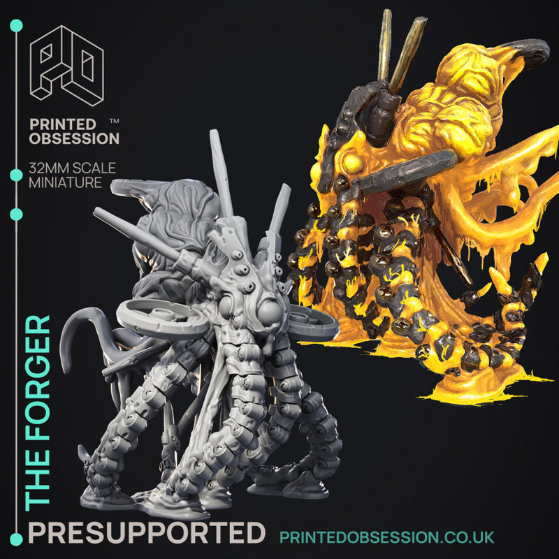 The Forger - Large Octopus Scrap Monster -  PRESUPPORTED - Illustrated and Stats - 32mm scale
