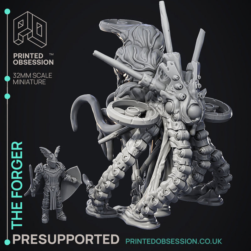 The Forger - Large Octopus Scrap Monster -  PRESUPPORTED - Illustrated and Stats - 32mm scale