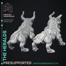 The Heralds - 2 Hell Hounds - Ghast Busters - PRESUPPORTED - Illustrated and Stats - 32mm scale