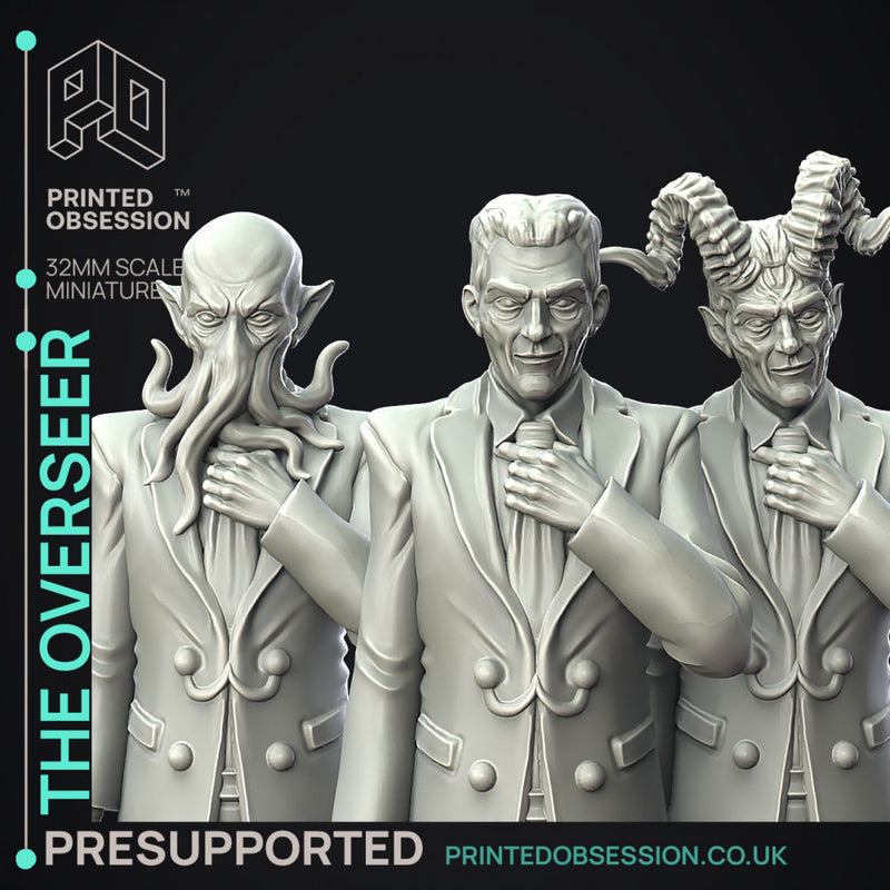 The Overseer - Boss Man - 3 models -  PRESUPPORTED - Illustrated and Stats - 32mm scale