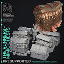 The Runners - 6 Chest Mimics -  PRESUPPORTED - Illustrated and Stats - 32mm scale