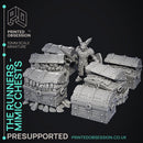 The Runners - 6 Chest Mimics -  PRESUPPORTED - Illustrated and Stats - 32mm scale