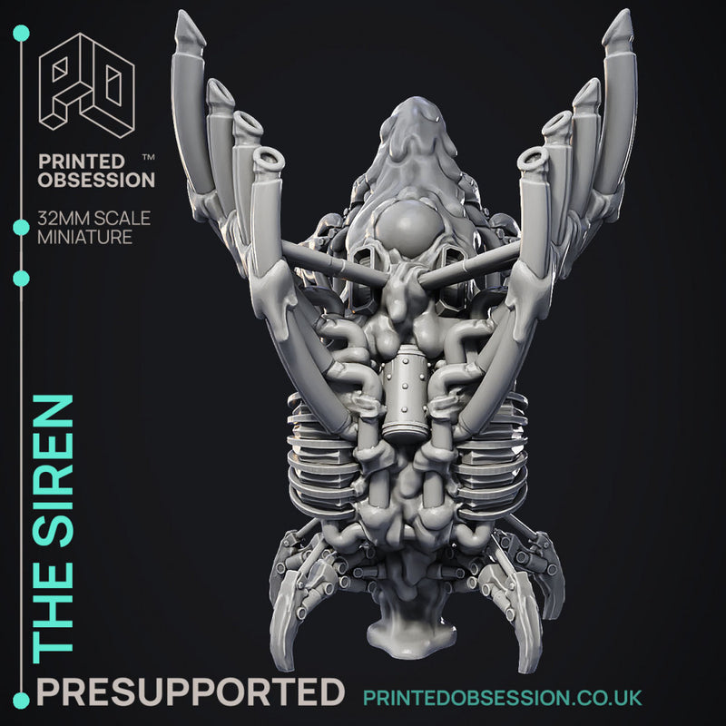 Mechanical Siren - Scrap Waste Monster - PRESUPPORTED - Illustrated and Stats - 32mm scale