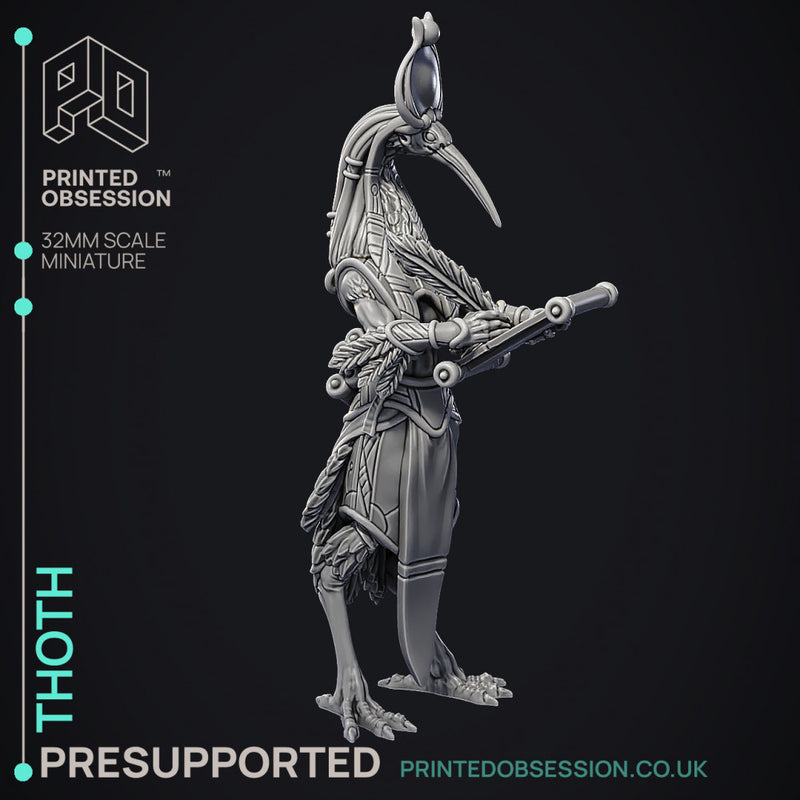 Thoth - God of knowledge - Court of Anubis -  PRESUPPORTED - Illustrated and Stats - 32mm scale