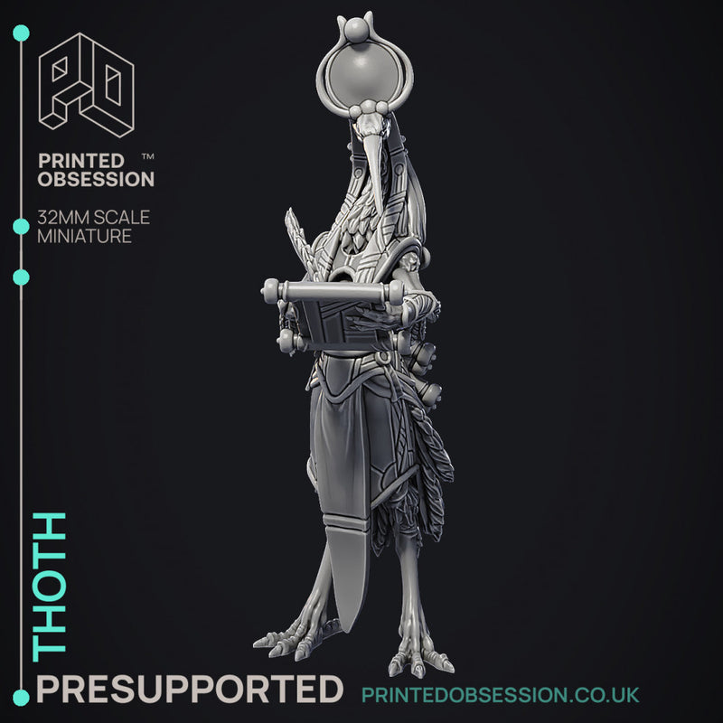 Thoth - God of knowledge - Court of Anubis -  PRESUPPORTED - Illustrated and Stats - 32mm scale