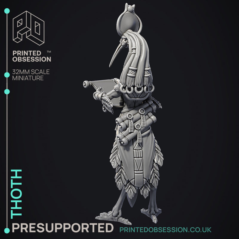Thoth - God of knowledge - Court of Anubis -  PRESUPPORTED - Illustrated and Stats - 32mm scale