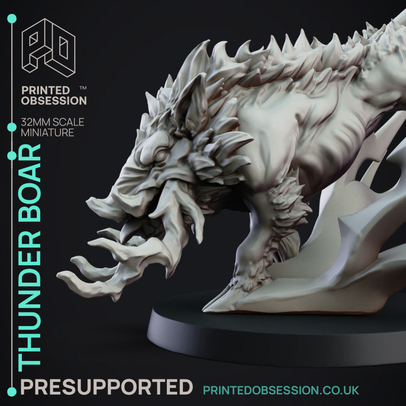 Thunder Boar - Elemental Familar - PRESUPPORTED - 32mm scale