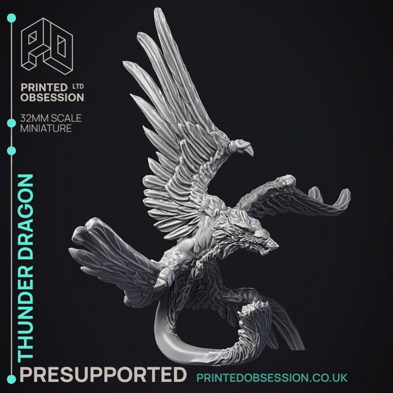 Thunder Dragon - Large Creature - PRESUPPORTED - Heaven Hath No Fury - 32mm scale