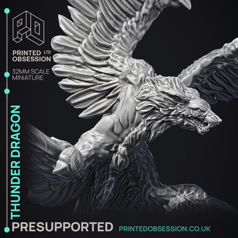 Thunder Dragon - Large Creature - PRESUPPORTED - Heaven Hath No Fury - 32mm scale