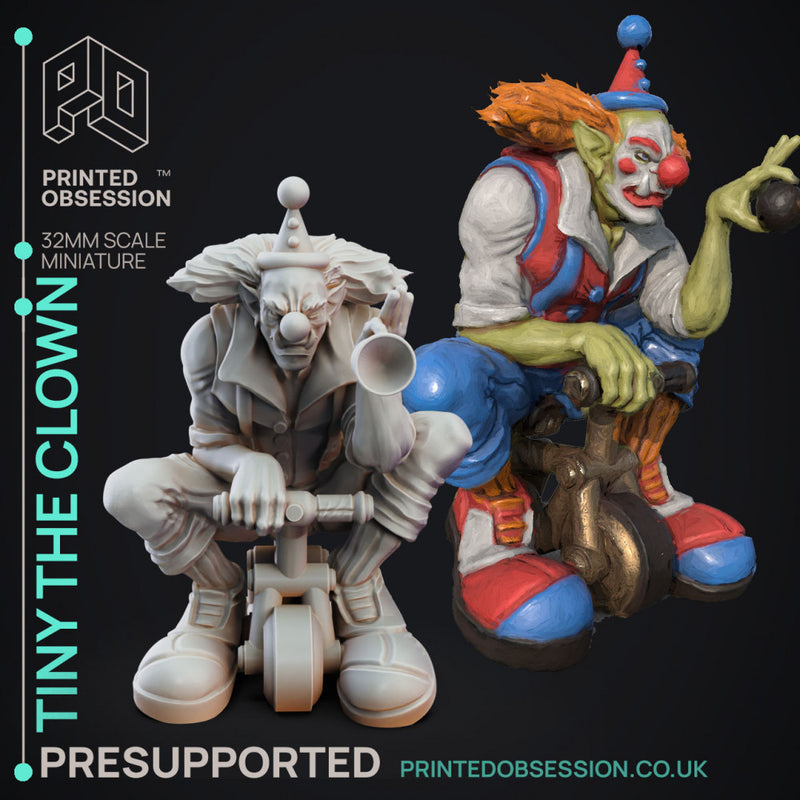 Tiny The Clown - Circus of horrrors - PRESUPPORTED - 32mm Scale
