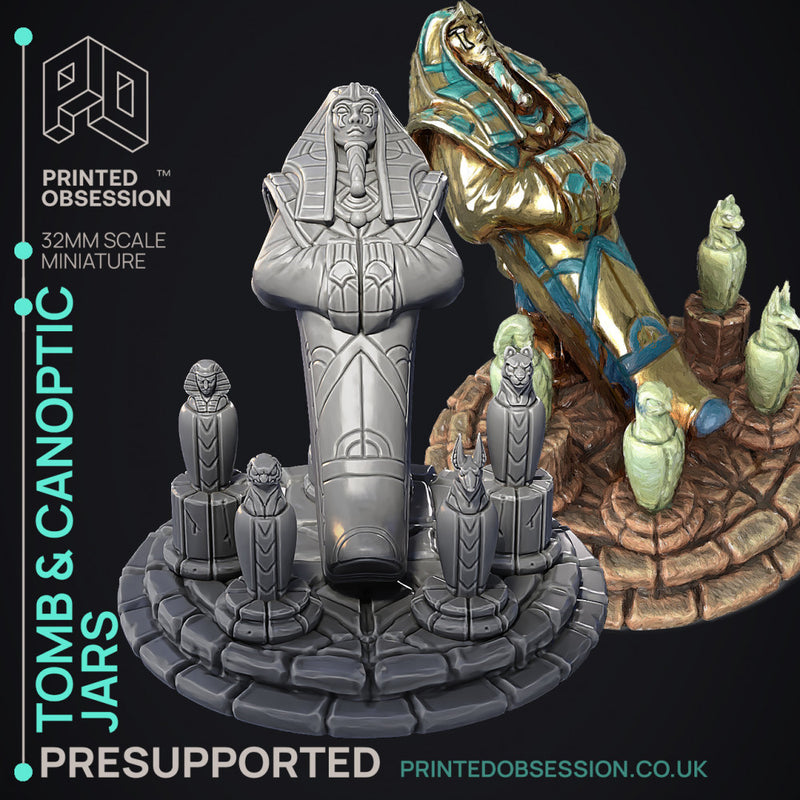 Tomb - Egyptian Enviroment Model - Court of Anubis -  PRESUPPORTED - Illustrated and Stats - 32mm scale