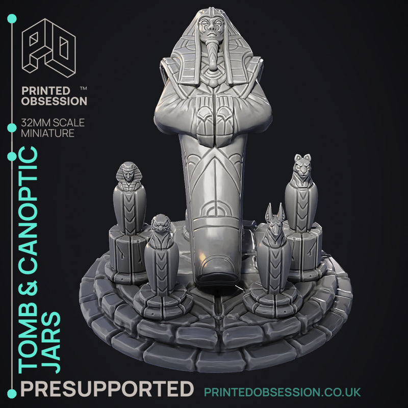 Tomb - Egyptian Enviroment Model - Court of Anubis -  PRESUPPORTED - Illustrated and Stats - 32mm scale