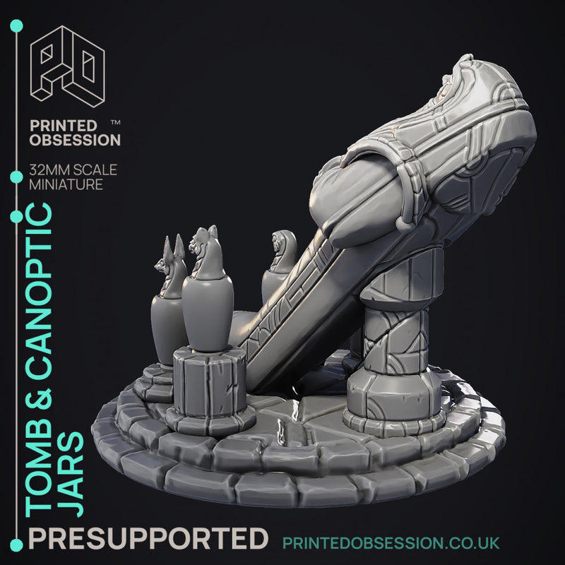 Tomb - Egyptian Enviroment Model - Court of Anubis -  PRESUPPORTED - Illustrated and Stats - 32mm scale
