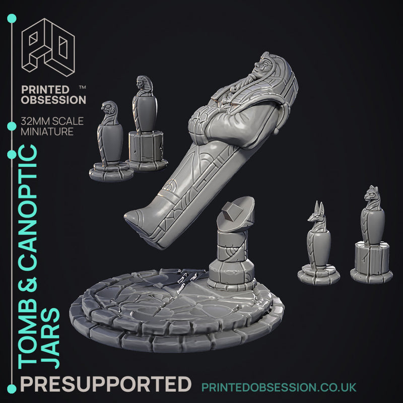 Tomb - Egyptian Enviroment Model - Court of Anubis -  PRESUPPORTED - Illustrated and Stats - 32mm scale