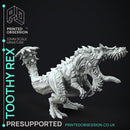 Toothy Rex - Large Monster -  PRESUPPORTED - Illustrated and Stats - 32mm scale