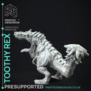 Toothy Rex - Large Monster -  PRESUPPORTED - Illustrated and Stats - 32mm scale