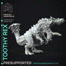 Toothy Rex - Large Monster -  PRESUPPORTED - Illustrated and Stats - 32mm scale
