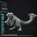 Toothy Rex - Large Monster -  PRESUPPORTED - Illustrated and Stats - 32mm scale
