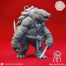 Dual Sword Tortle - Tabletop Miniatures (Pre-Supported)