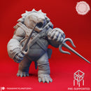 Dual Sai Tortle - Tabletop Miniatures (Pre-Supported)