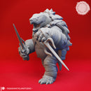 Dual Sai Tortle - Tabletop Miniatures (Pre-Supported)
