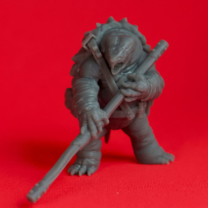 Bo Staff Tortle - Tabletop Miniatures (Pre-Supported) - Only-Games