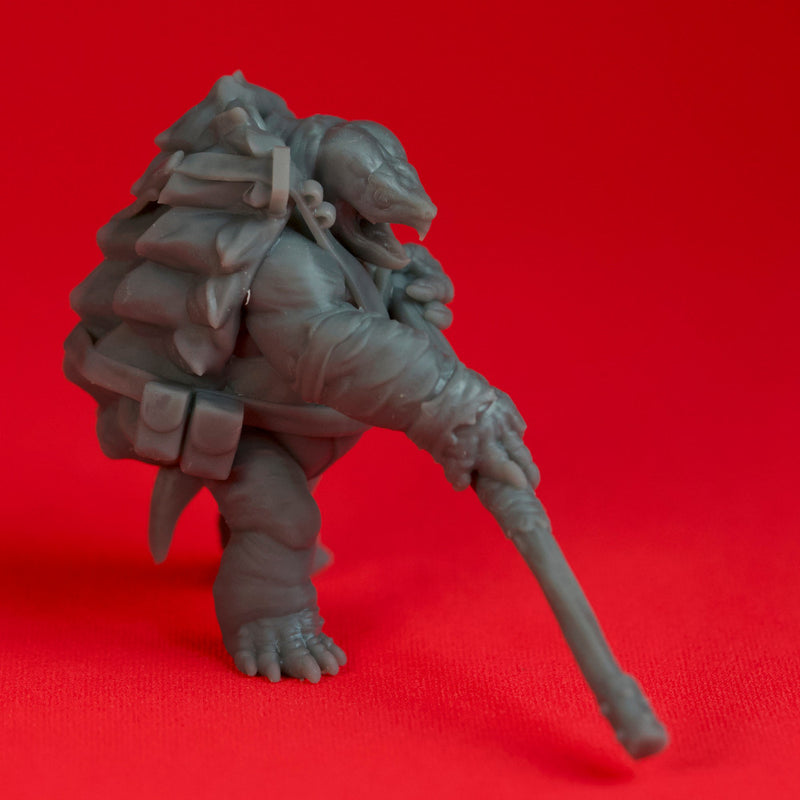 Bo Staff Tortle - Tabletop Miniatures (Pre-Supported) - Only-Games