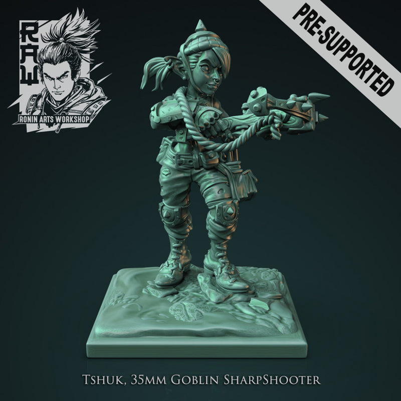 Tshuk - Female Goblin Sharpshooter - STL only - Only-Games