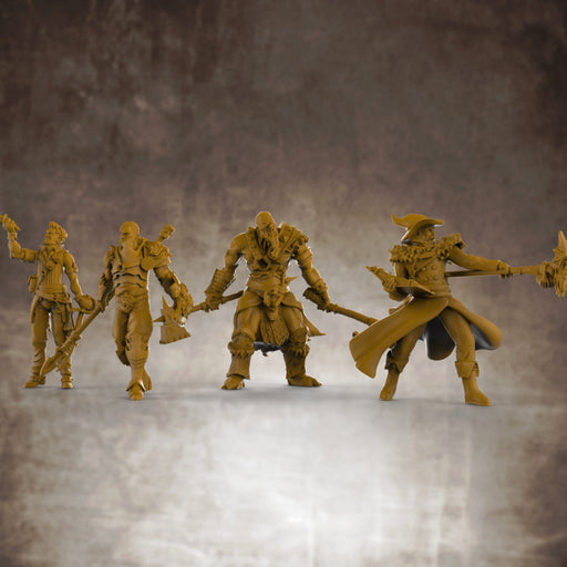 RPG Hero Miniatures Bundle (Barbarian, Fighter, Rogue, Wizard) 32mm scale - Only-Games