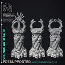 Vecnas Artifacts - 3 Models Undead Scenery - PRESUPPORTED - 32mm scale