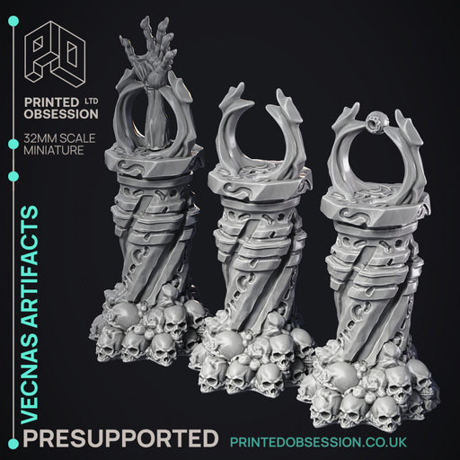 Vecnas Artifacts - 3 Models Undead Scenery - PRESUPPORTED - 32mm scale - Only-Games