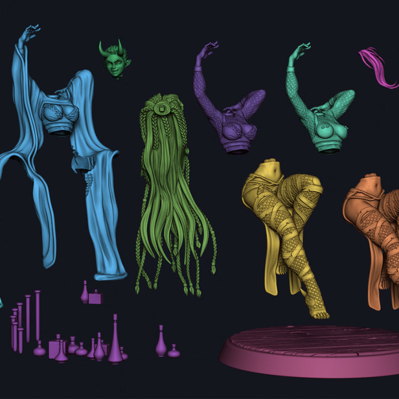 Violet Pin Up 75mm (NSFW Version) Pre-Supported - STL only - Only-Games