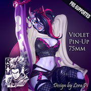 Violet Pin Up 75mm Pre-Supported - STL only - Only-Games