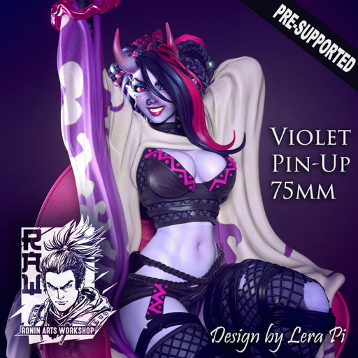 Violet Pin Up 75mm Pre-Supported - STL only - Only-Games