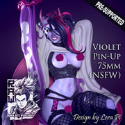 Violet Pin Up 75mm (NSFW Version) Pre-Supported - STL only - Only-Games