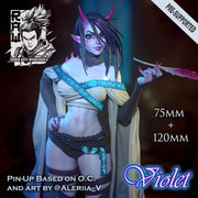 Violet (Pose 2) - 75mm and 120mm - STL only - Only-Games