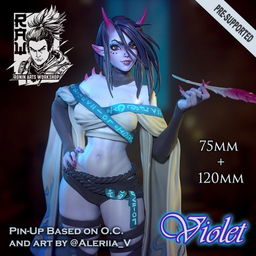 Violet (Pose 2) - 75mm and 120mm - STL only - Only-Games