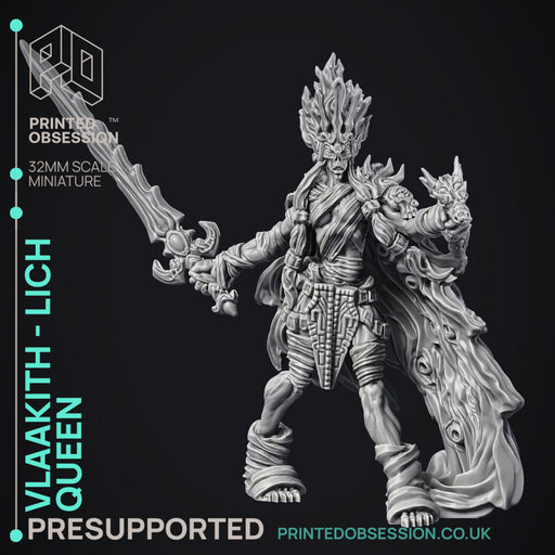 Vlaakith - Lich Queen - Gyth - PRE SUPPORTED - D&D 32mm - Only-Games