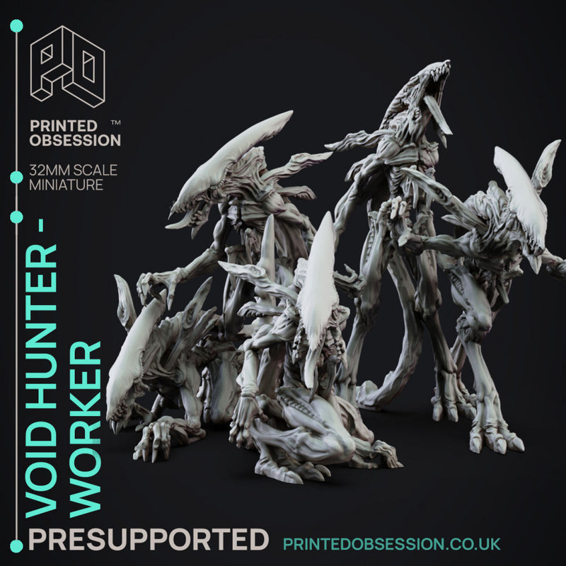 Void Hunter Workers - 5 Models - Creatures from behind the veil - PRESUPPORTED - 32mm Scale.