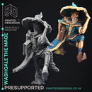 Washgale the mage - Wizzard -  PRESUPPORTED - Illustrated and Stats - 32mm scale