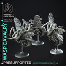 Wasp Cavalery - 3 Mounted Fighters -  PRESUPPORTED - Illustrated and Stats - 32mm scale
