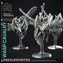 Wasp Cavalery - 3 Mounted Fighters -  PRESUPPORTED - Illustrated and Stats - 32mm scale