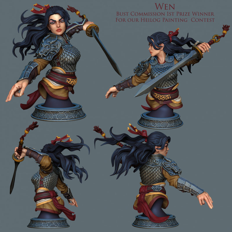 Wen - Warrior Bust - STL only - Only-Games